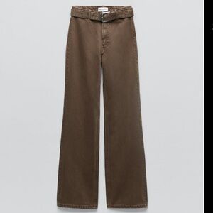 Zara Belted Wide Leg Jeans